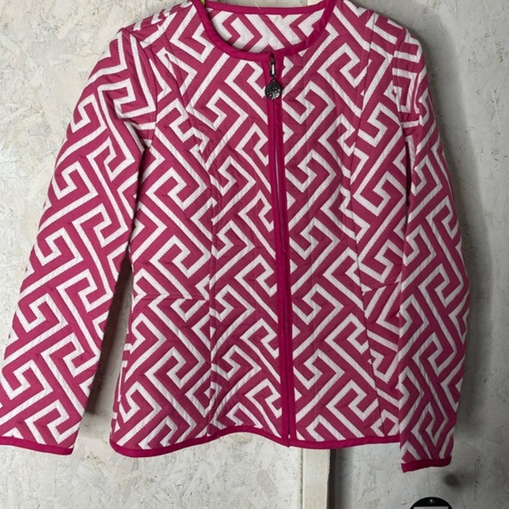 Trimdin‎ pink labyrinth zip up jacket